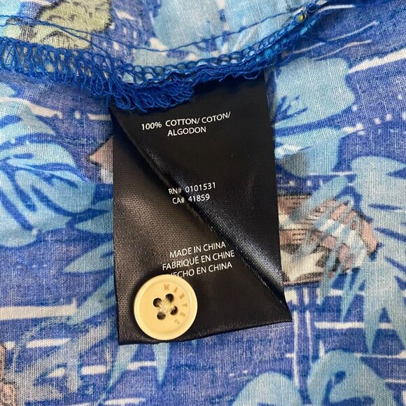 Marvel Avengers Tropical Hawaiian Shirt Blue Men's Large Short-Sleeve Button-Up - Picture 9 of 11